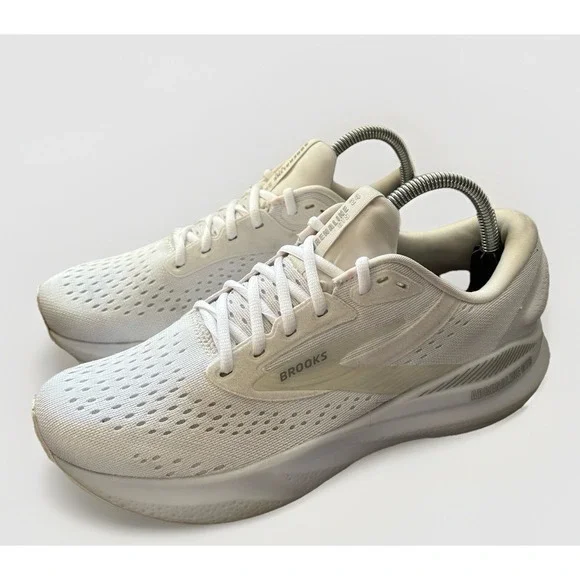 Brooks Adrenaline GTS 24, White/Oyster/Alloy, Womens 9B Running Shoes Sneakers - Picture 1 of 8